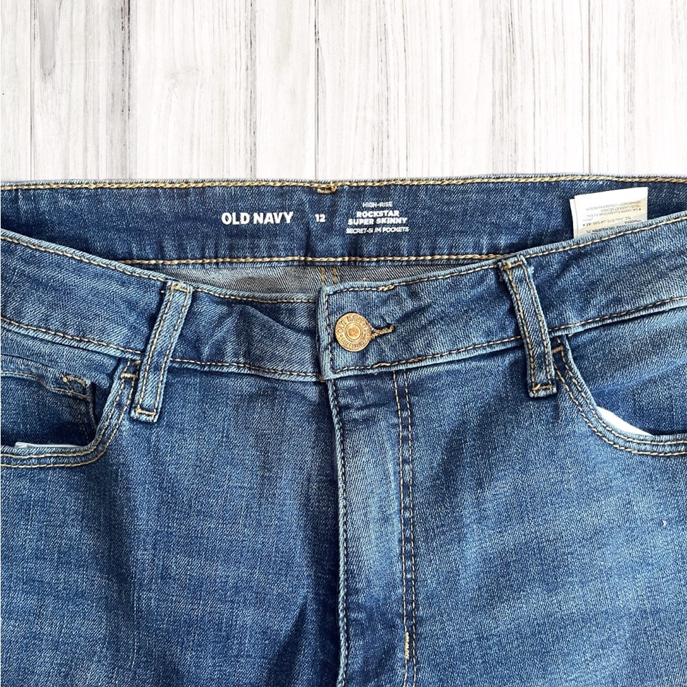 Old Navy Women's High Rise Rockstar Super Skinny Jeans Secret Slim Pockets - Picture 4 of 6